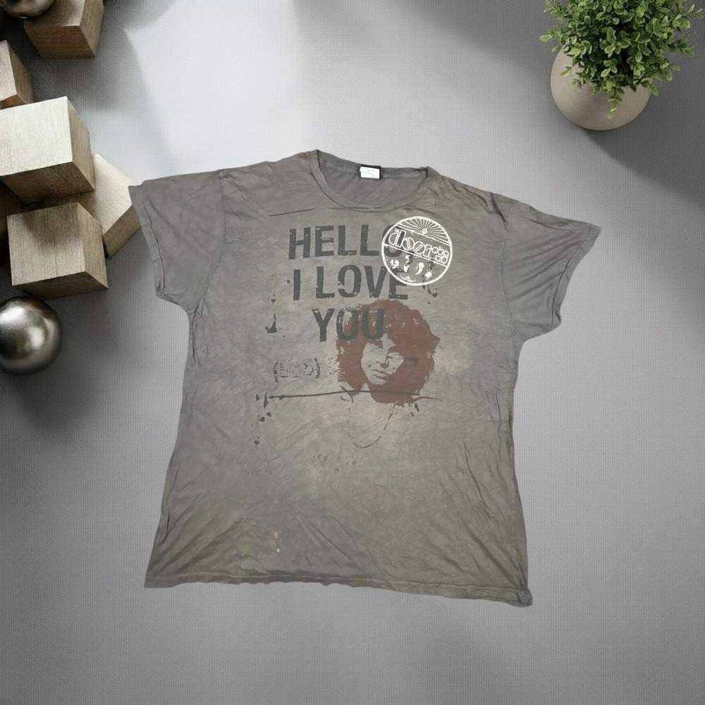 Vintage The Doors Jim Morrison Hello I Love You Shirt XL Winterland Y2K Grey